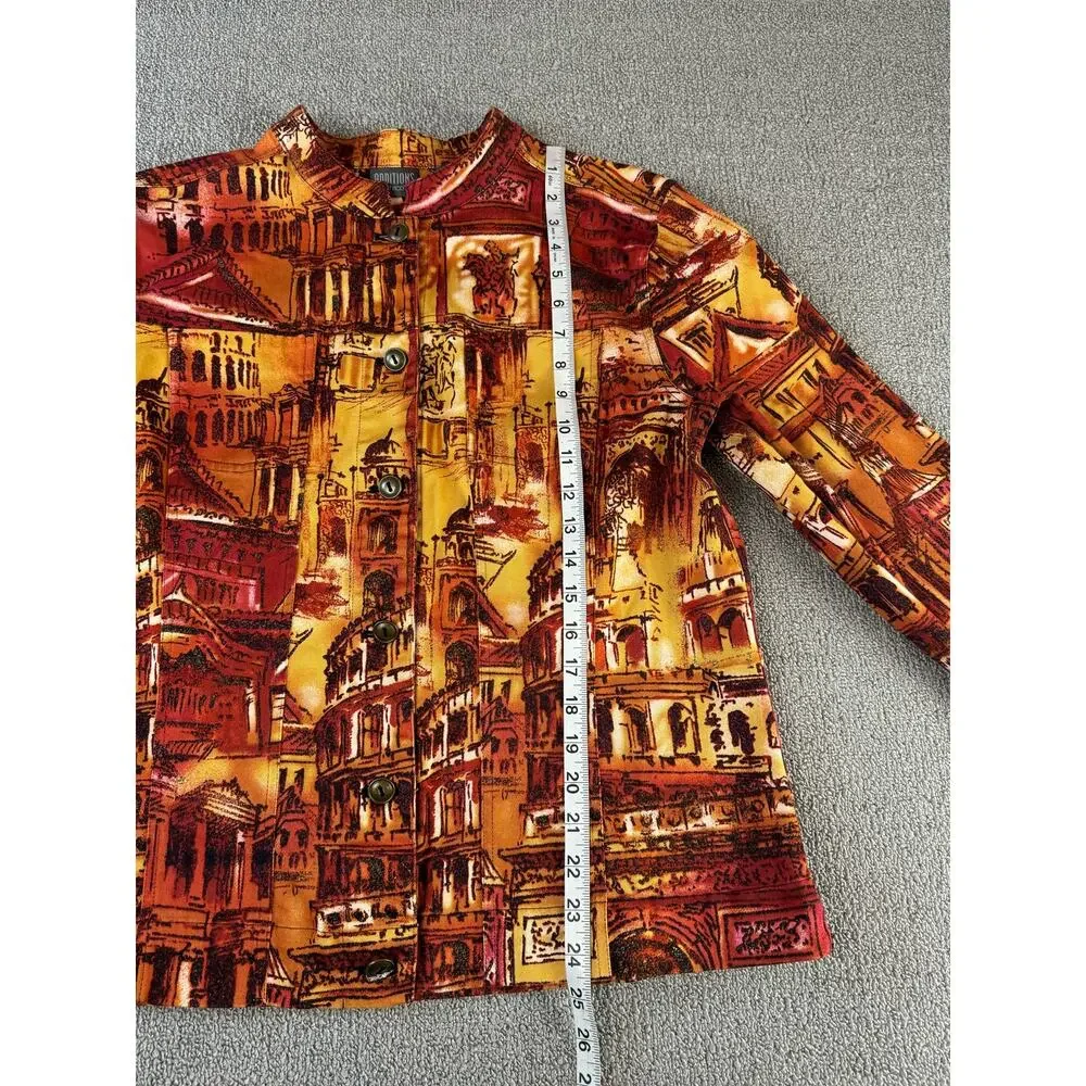 Additions by Chicos Jacket Architectural Print Rustic Art‎ Deco Size XL